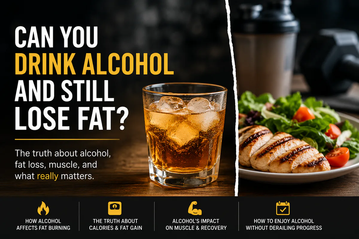 Question about drinking alcohol while losing fat with a whiskey glass and healthy meal