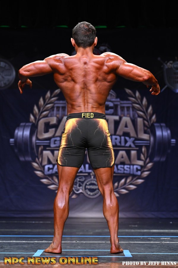 Men's Physique back pose at the second competition