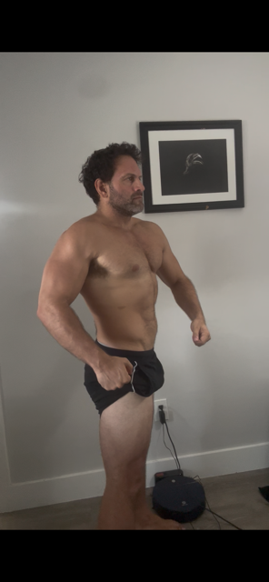 Side check-in photo at 12 weeks out